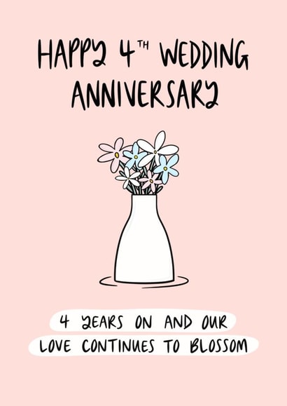 Happy 4th Flower Wedding Anniversary created by Muses & May