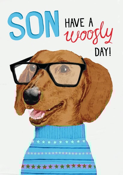 Son have a woofly birthday! Sausage Dog Design created by Pencilface