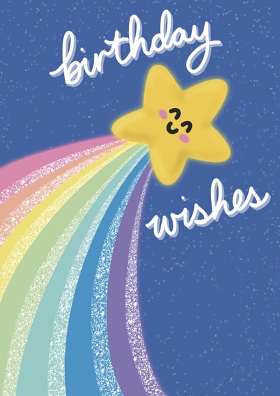 Rainbow shooting star birthday card created by Rainbow Craft Co