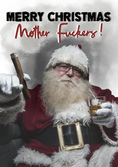 Cheeky Santa Christmas Card created by Lucy and Lolly