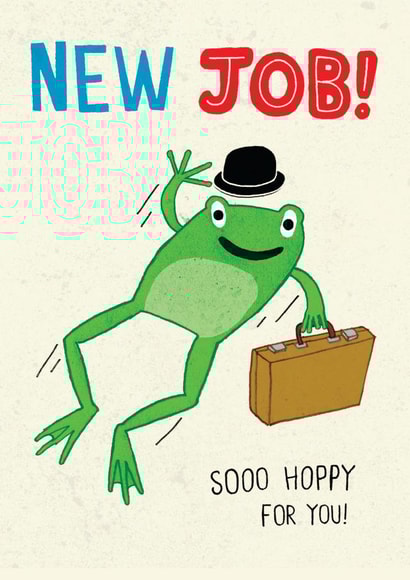 Hoppy New job, Frog Card created by Pencilface