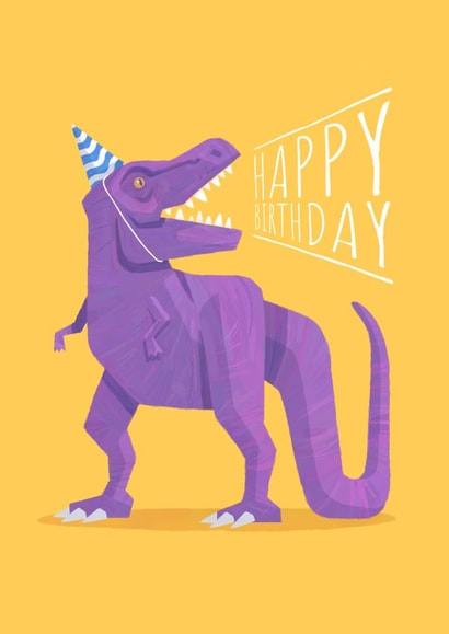 T-Rex Dinosaur Party Kids Birthday Card created by Kyle Prior