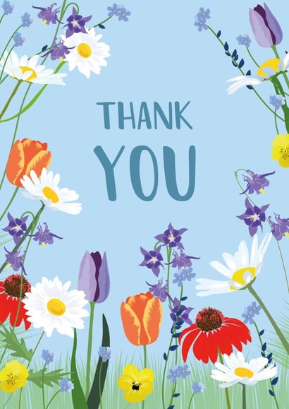 Pretty Thank You Card - Wild Flowers created by Gratitude