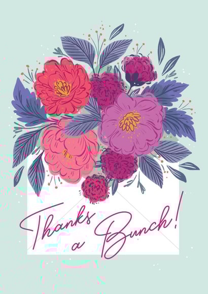 Thanks a Bunch, Flowers and Envelope Card created by Paper Raven Co.