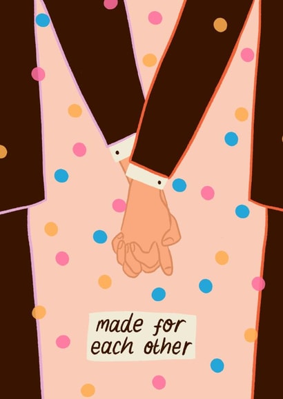 Made For Each Other - LGBTQ Wedding Card created by Emmy Lupin Studio 