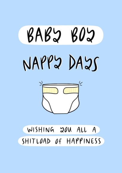 Nappy Days Baby Boy Card created by Muses & May