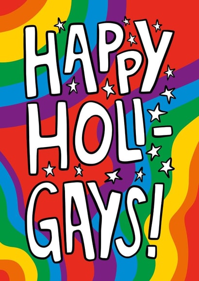 Happy Holi-Gays Pun Christmas Card created by TeePee Creations