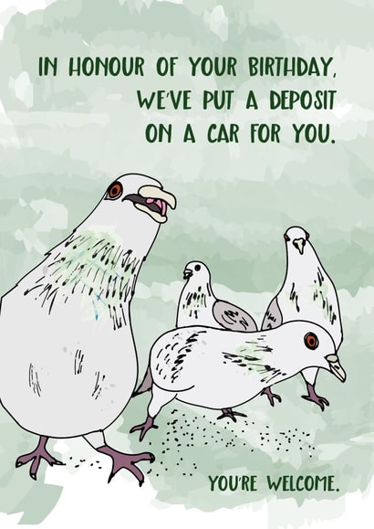 Funny Pigeon Birthday Card created by Wink Design - Michelle Roberts