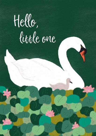 Hello Baby Swan and Gosling New Baby Card created by Erika Firm