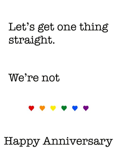 Let’s get one thing straight, we’re not, anniversary card created by Hello Cards