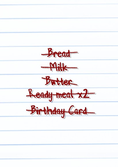 Shopping List Birthday Card created by King Kards