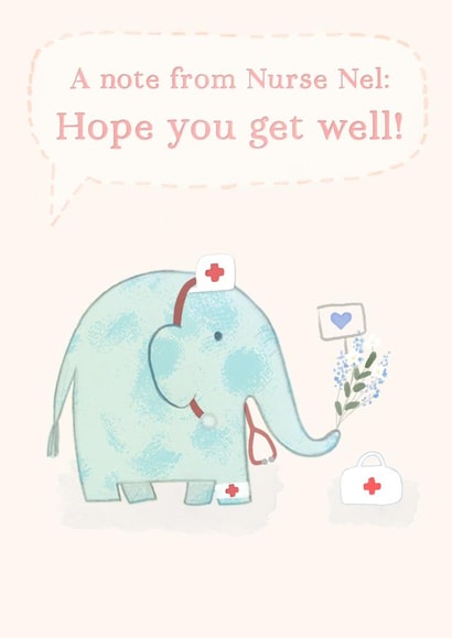 Nurse Nel Elephant Get Well soon card created by Carina Roberts
