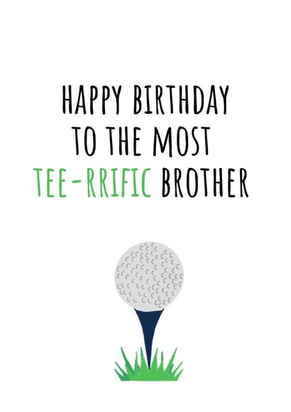 Funny golf brother birthday card created by Amy (Hedgecards)