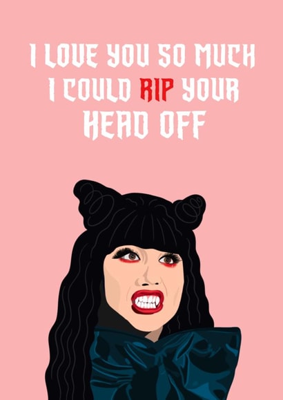 Nadja’s Head Ripping Love Card created by URGHH Card Co.