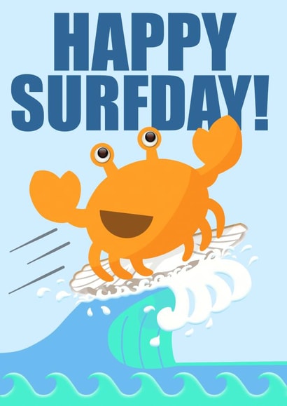 Surfing Crab Birthday created by Planet Pals