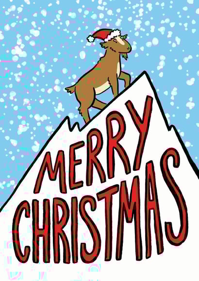 Mountain Goat Christmas Card created by Kate Wand