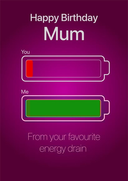 Energy Drain card for Mum created by Rosewood Design