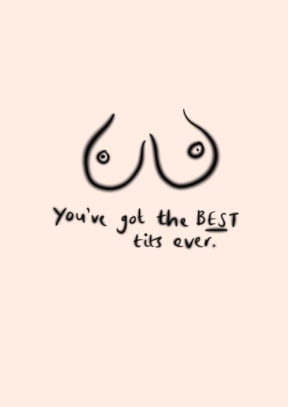You've got the BEST tits ever Greetings Card created by Ellie Brown