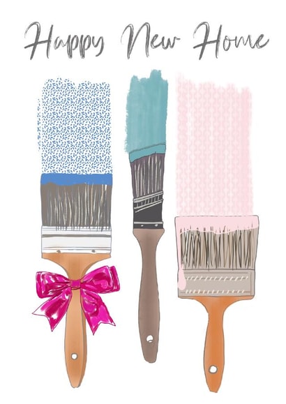 Pretty DIY New Home Card - Paintbrushes - Happy New Home created by Leanne Mullen