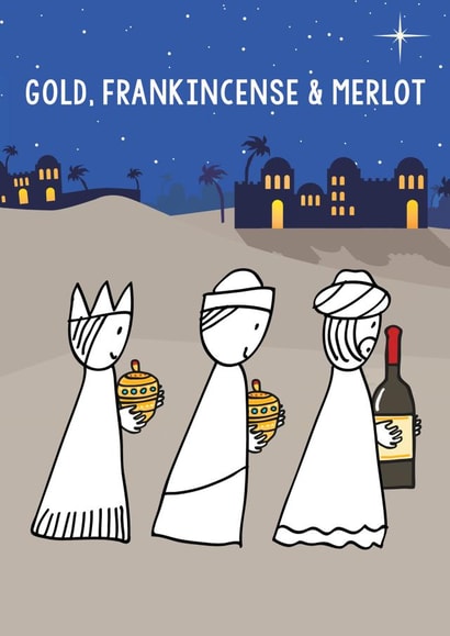 Funny Wine Christmas Card created by Of Life & Lemons Ltd.