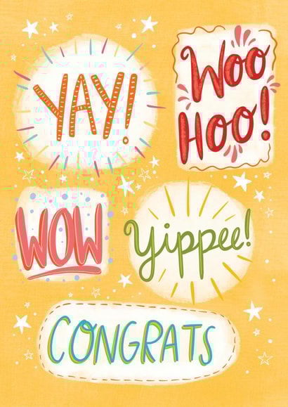 Yay, Woo Hoo, Congrats! created by Fox Card Co