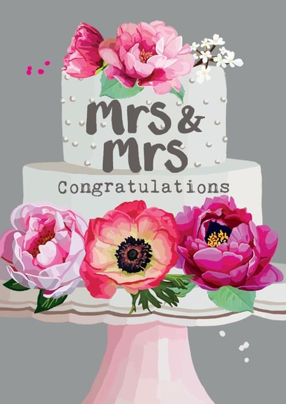 Mrs & Mrs Same Sex Wedding Cake Card created by Sarah Kelleher