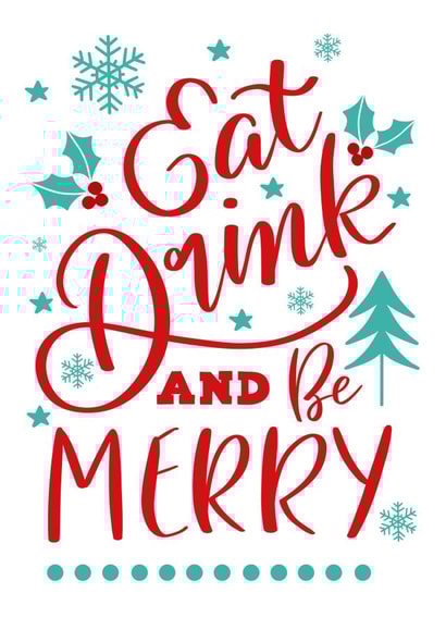 Eat Drink and Be Merry Hand Lettering for Christmas created by Ness Nordberg