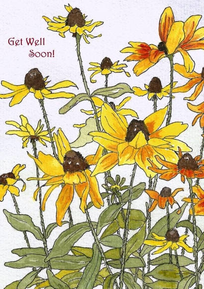 Get well flower card for her created by Nicky's Art