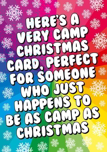 Camp as Christmas Card created by Dean Morris Cards