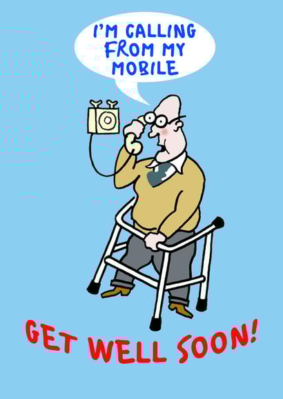 Send this cartoon card to wish someone a speedy recovery created by The Steam Donkey Gallery
