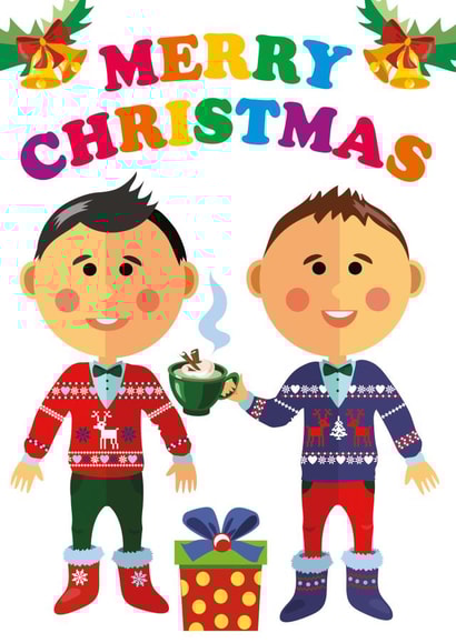 Cute Guys Christmas Card created by Dean Morris Cards