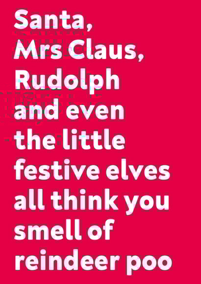 Reindeer Poo Christmas Card created by Dean Morris Cards
