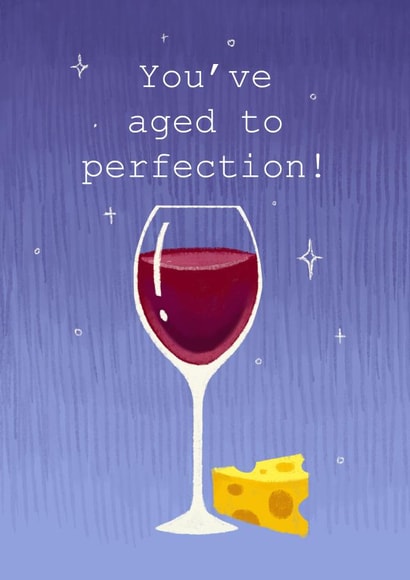 Wine and cheese birthday card created by @Alisha Vas