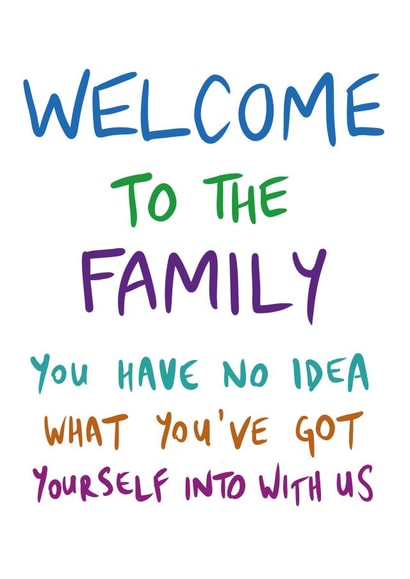 Welcome To The Family Card - In-law Engagement Or Wedding Card created by SixElevenCreations