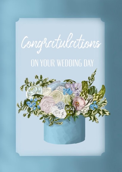 Wedding day flowers card - Congratulations on your wedding day created by Oliva_art