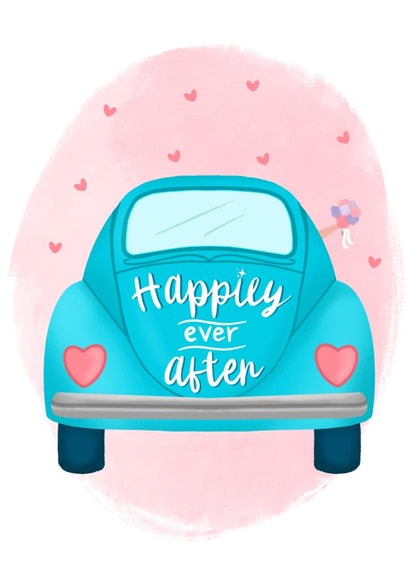 Happily ever after - wedding car card created by Spring of colors