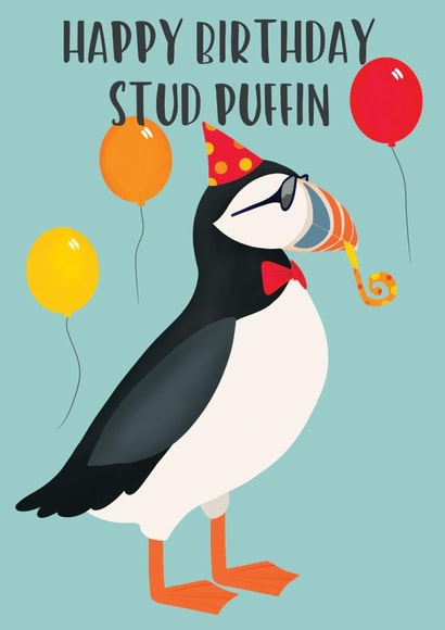 Stud Puffin Happy Birthday Card created by Ostara's Attic