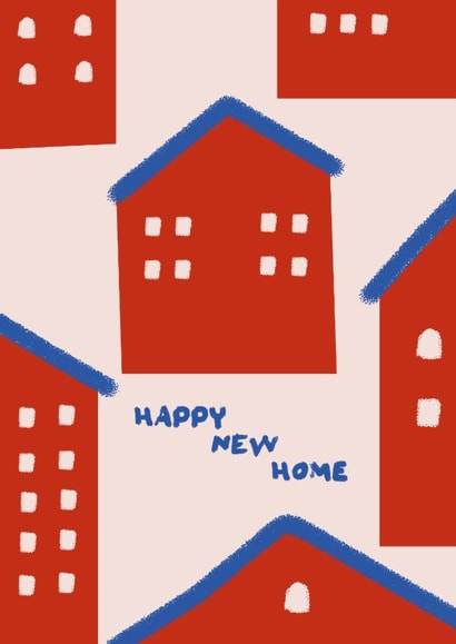 Houses Happy New Home Illustrated Card created by Betiobca