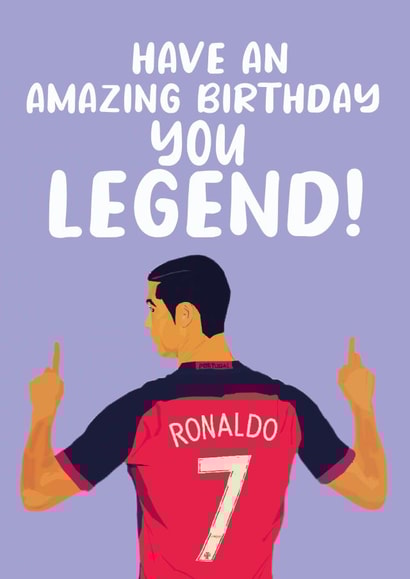 Cristiano Ronaldo football Birthday card created by Kwirk Cards