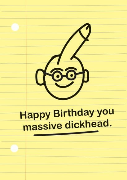 Lustiges 'Happy Birthday Dickhead' Banner – Gold Glitzer Partydeko Zum Selberbasteln