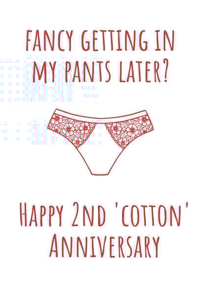 Second Anniversary - Funny Rude Cotton Pants created by A Bee's Designs