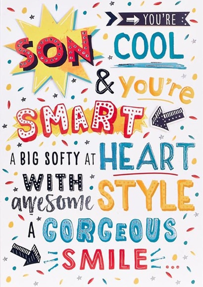 son cool and smart birthday card created by daniel stocks