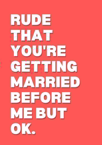 Rude... Wedding card - Jokey wedding card created by Sundiva Designs