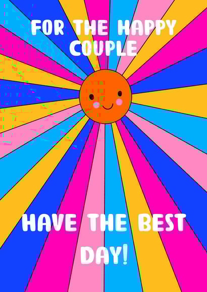Sunshine wedding / civil ceremony card - Cute cartoon card created by Number 26