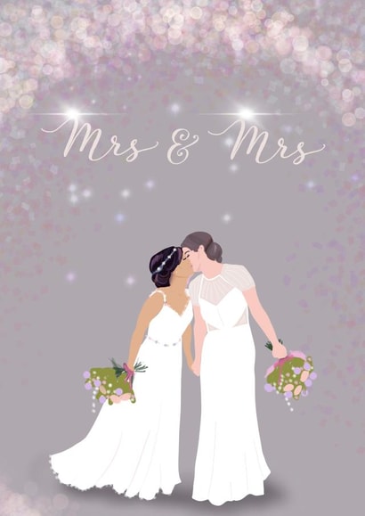 Mrs & Mrs - Artistic Wedding Card created by Yamaste Art