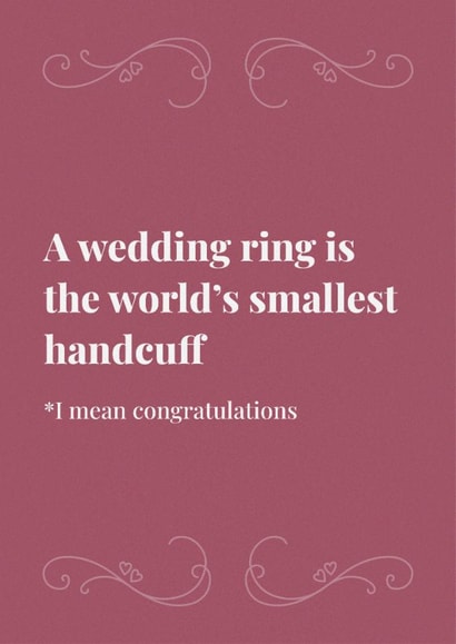 Funny wedding congratulations card created by Rishi