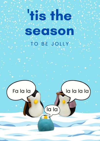 ‘tis the season to be jolly with the penguin nativity  created by Julia Cafferkey