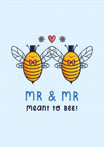 Mr & Mr Meant to Bee Wedding Card created by Joanne Hawker