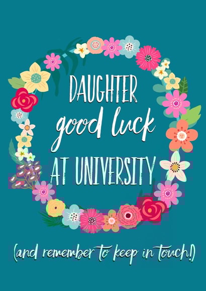Daughter- good luck at university created by Kerrylovescards