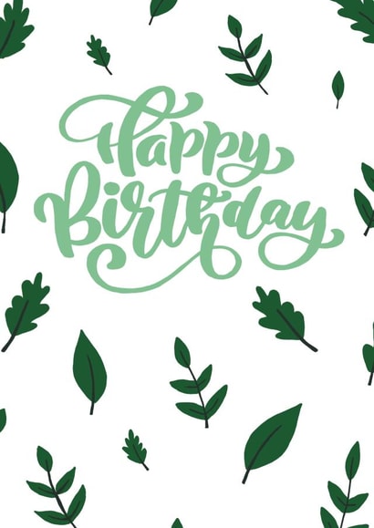 Leaf nature happy birthday card created by Amber Kilsby